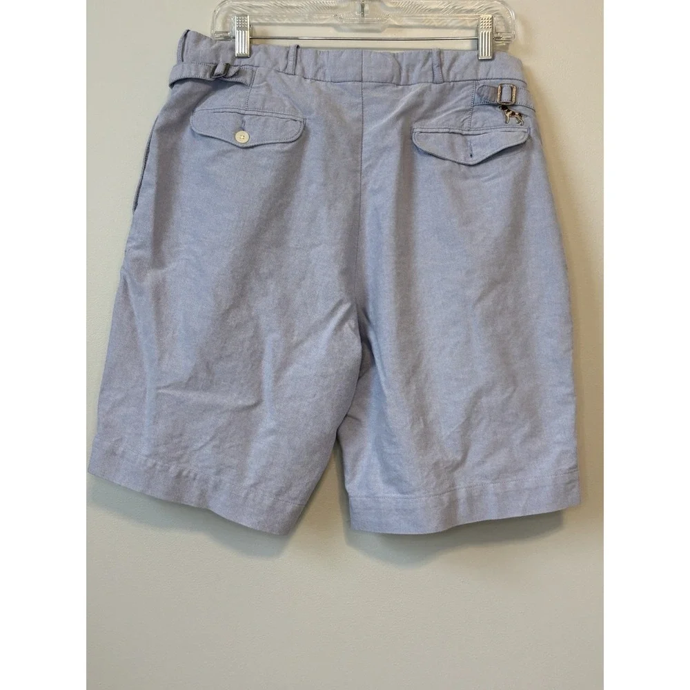 Polo Ralph Lauren Light Blue Cotton Chino Shorts Dog Embroidery Men's 36 Preppy